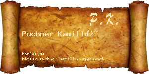 Puchner Kamilló névjegykártya